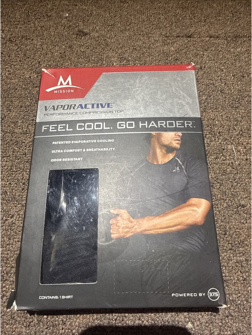 MISSION 'VaporActive' Compression T-Shirt M Fitness / Workout / Athletic Blk NIB